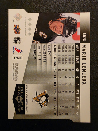 2009-10 Upper Deck Black Diamond - Horizontal Variations - Perimeter Die-Cut - Mario Lemieux #BD28
