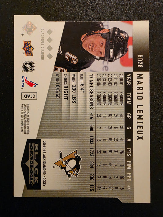 2009-10 Upper Deck Black Diamond - Horizontal Variations - Perimeter Die-Cut - Mario Lemieux #BD28