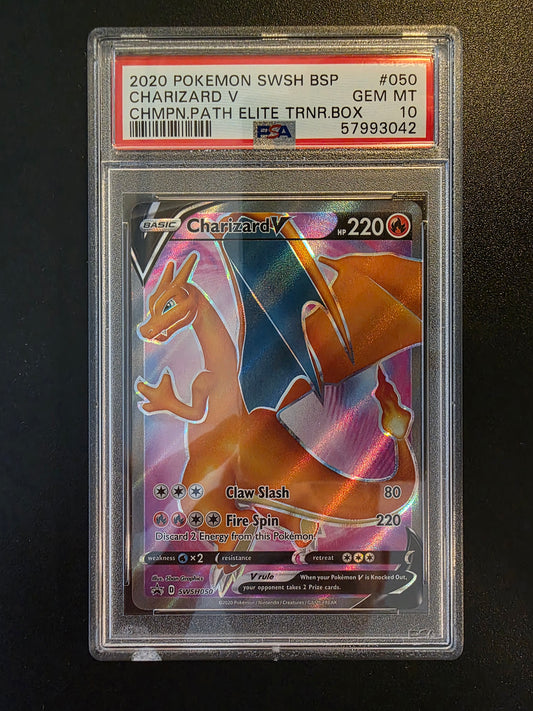 2020 Pokemon - Scarlet & Violet - Black Star Promos - Promos - Charizard V (2020 Champions Path) #SAWSH050 PSA10