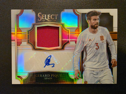 2017-18 Panini Select - Jersey Autographs - White Prizm - Gerard Pique #JA-GP /30