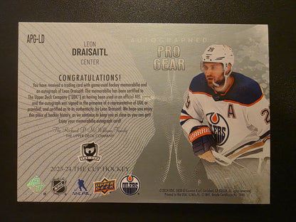 2023-24 Upper Deck The Cup - Autographed Pro Gear - Leon Draisaitl #APG-LD /12