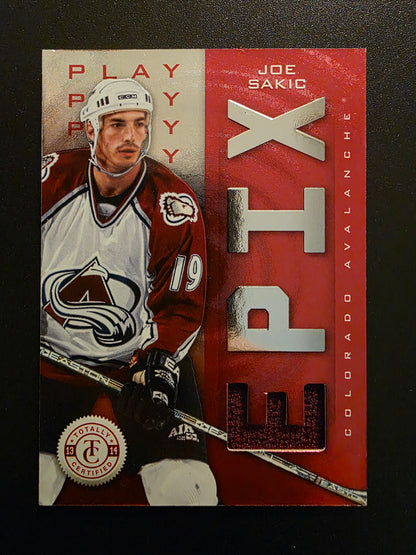 2013-14 Panini Totally Certified - Epix Memorabilia - Red Play - Joe Sakic #E-JS