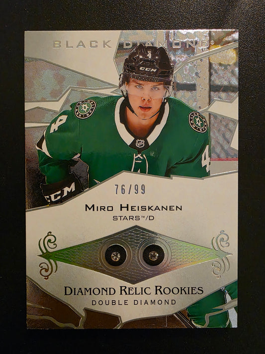 2018-19 Upper Deck Black Diamond - Diamond Relic Rookie Gems - Double Diamond - Miro Heiskanen #BDR-MH /99 RY