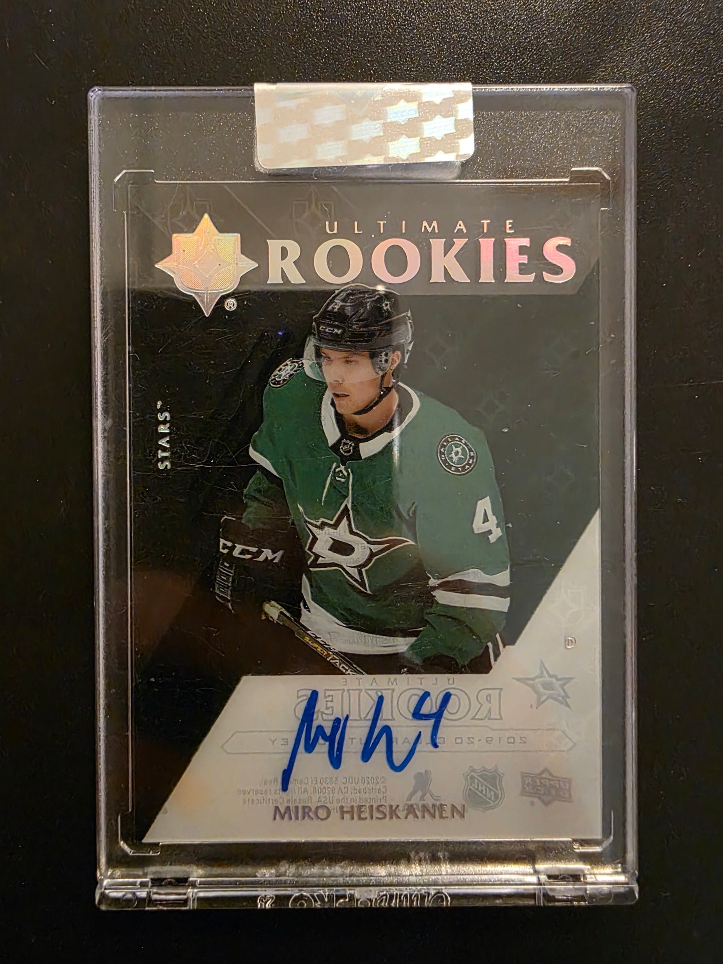 2019-20 Upper Deck Clear Cut - Rookie Tribute Autos - 2018-19 Ultimate Collection Rookies - Miro Heiskanen #RT-MH