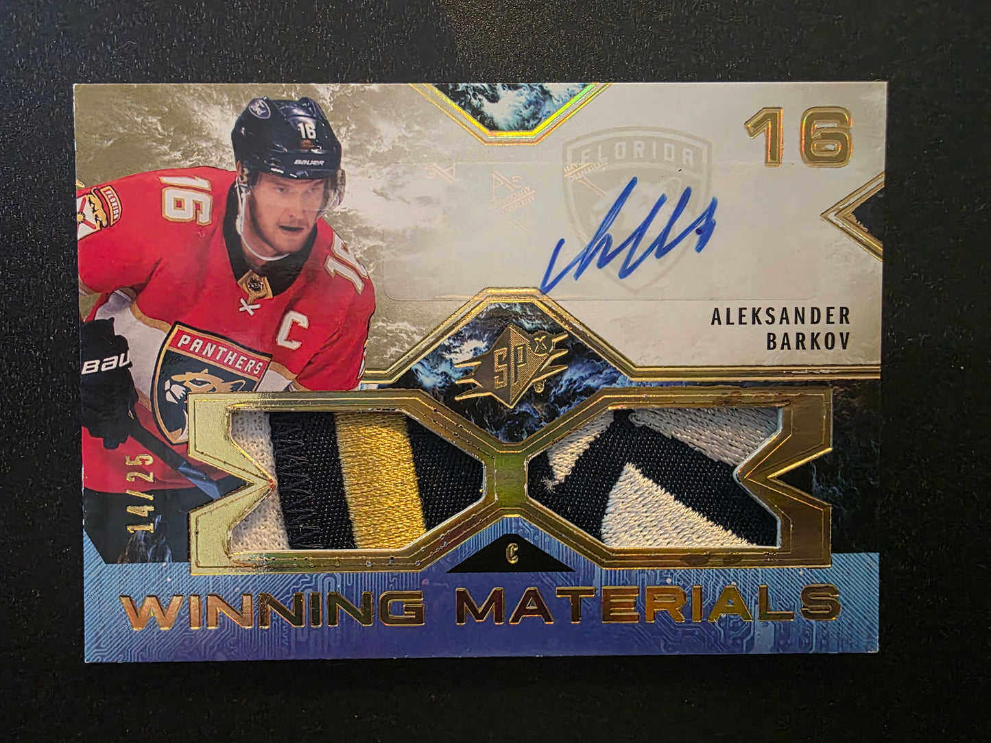 2021-22 Upper Deck SPx - Winning Materials - Premium Auto - Aleksander Barkov #WM-AB /25