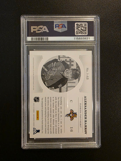 2013-14 Panini Playoff Contenders - NHL Ink - Gold - Aleksander Barkov #I-AB /25 PSA8 RY