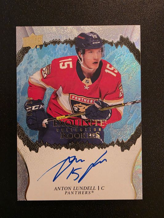 2021-22 Upper Deck Ice - Exquisite Collection Rookies - Blue - Anton Lundell #R-38 /99 RY