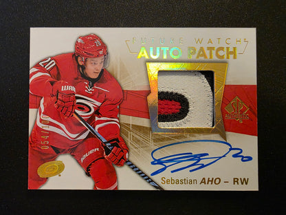 2016-17 Upper Deck SP Authentic - Limited Autograph Patches - Future Watch Autographs - Sebastian Aho #158 /100 RC