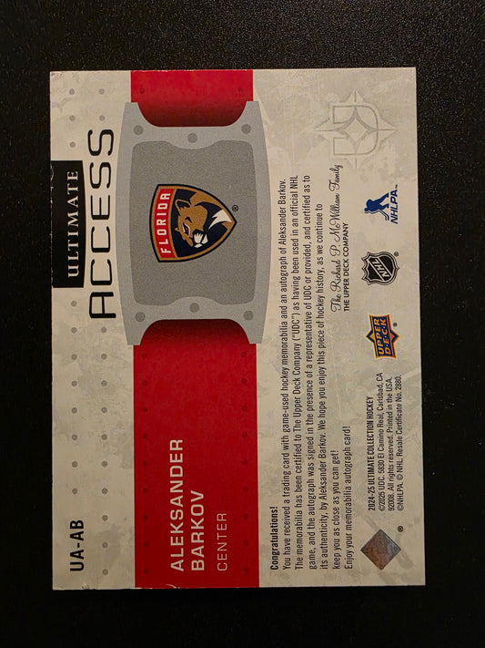 2024-25 Upper Deck Ultimate Collection - Ultimate Access Auto Patch - Aleksander Barkov #UA-AB /49