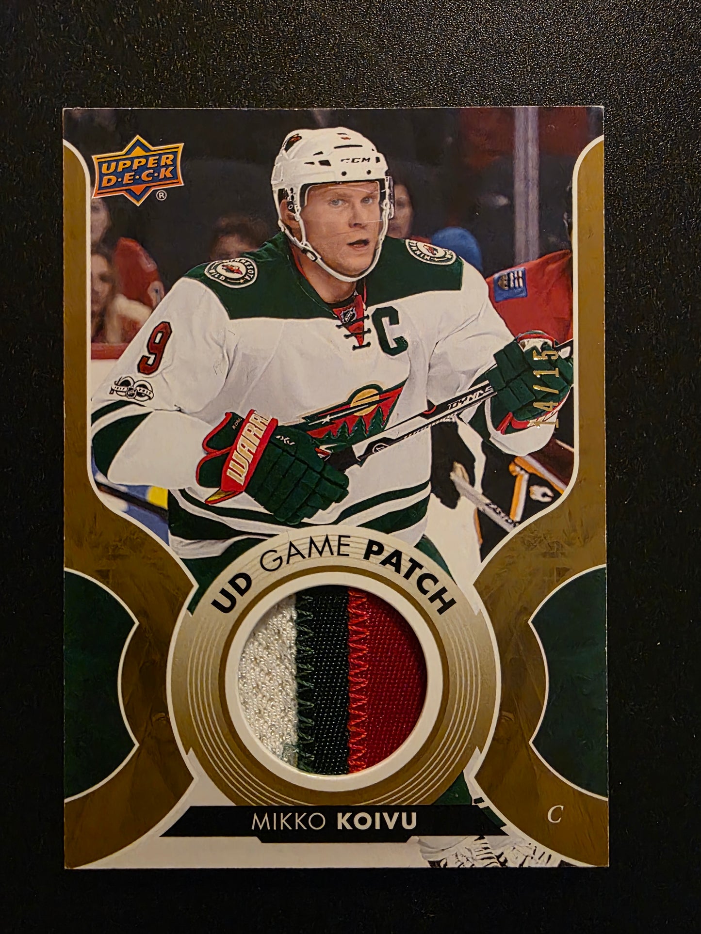 2017-18 Upper Deck - UD Game Jersey - Patch - Mikko Koivu #GJ-MK /15
