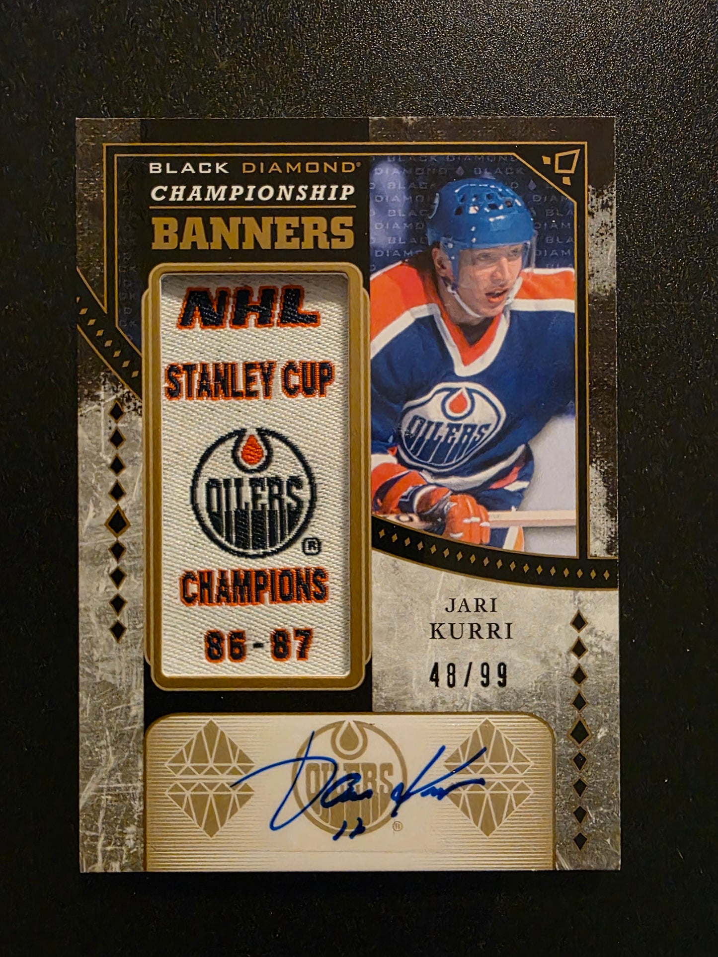 2016-17 Upper Deck Black Diamond - Championship Banners - Autographs - Jari Kurri #CB-JK /99