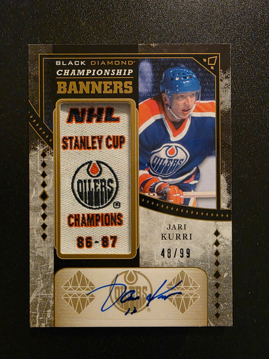 2016-17 Upper Deck Black Diamond - Championship Banners - Autographs - Jari Kurri #CB-JK /99