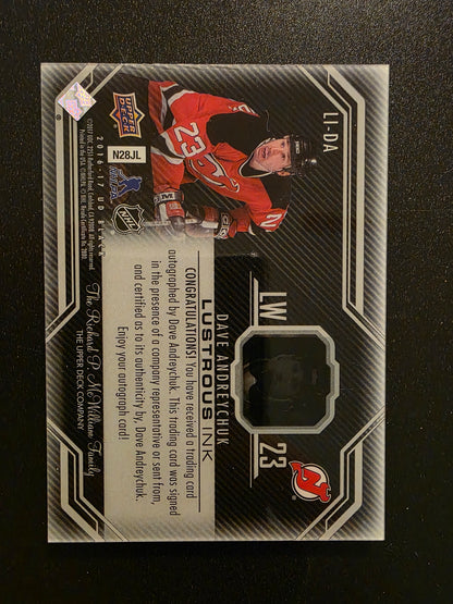 2016-17 UD Black - Lustrous INK - Dave Andreychuk #LI-DA /125