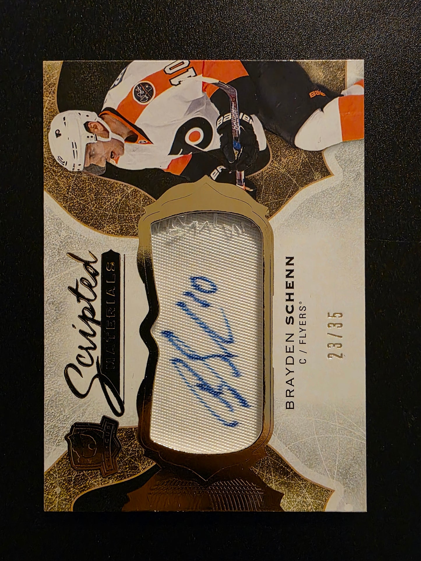 2016-17 Upper Deck The Cup - Scripted Materials - Brayden Schenn #SM-BS /35