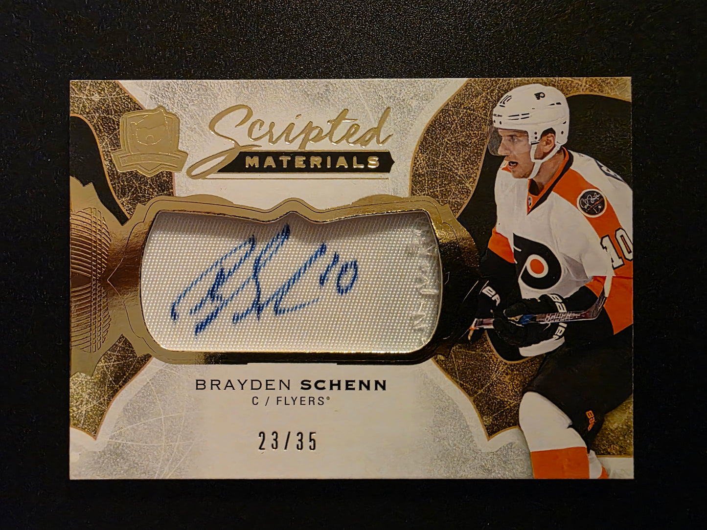 2016-17 Upper Deck The Cup - Scripted Materials - Brayden Schenn #SM-BS /35
