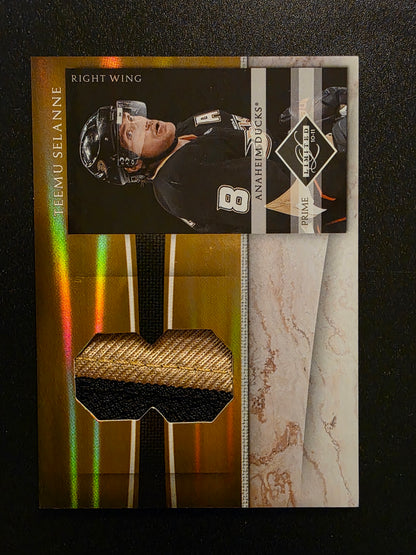 2010-11 Panini Limited - Jumbo Materials - Jersey Numbers Prime - Teemu Selanne #1 /10