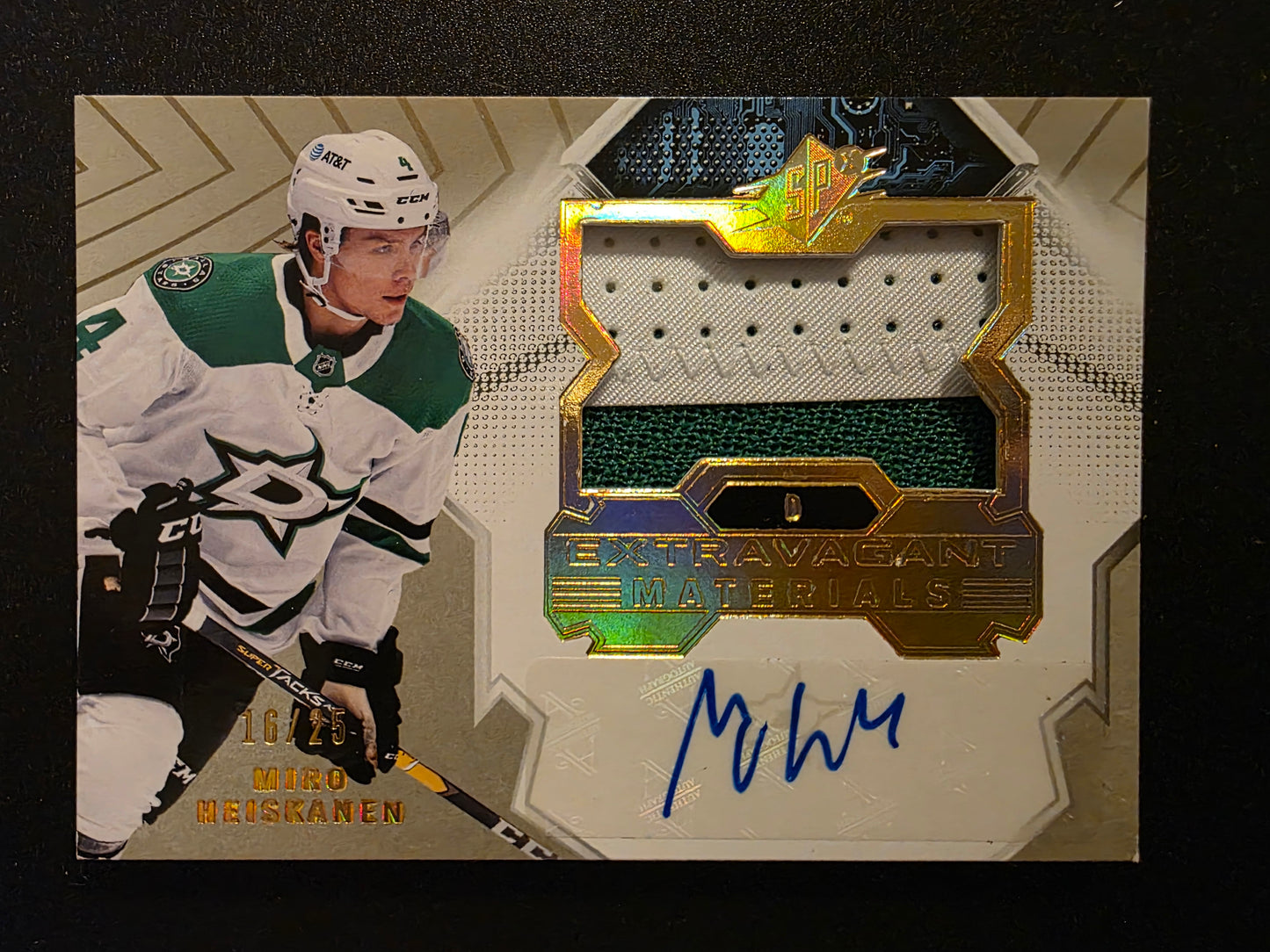 2021-22 Upper Deck SPx - Extravagant Materials - Premium Auto - Miro Heiskanen #EM-MH /25
