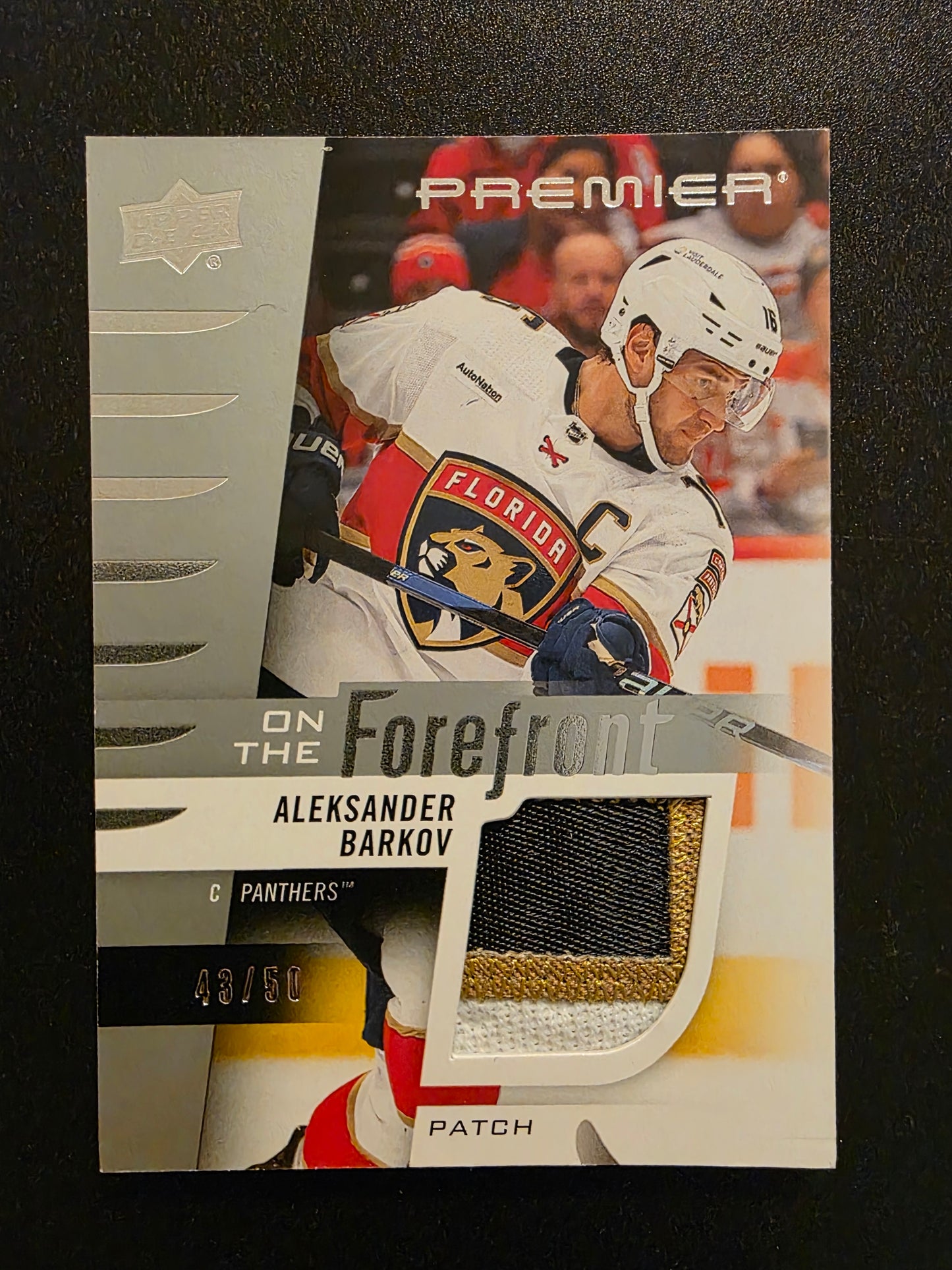 2023-24 Upper Deck Premier - On the Forefront Jersey - Black - Aleksander Barkov #OF-AB /50
