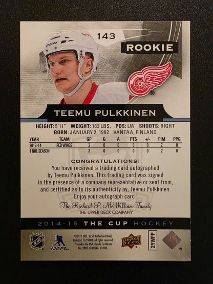 2014-15 Upper Deck The Cup - Gold Spectrum Foil - Rookie Auto - Teemu Pulkkinen #143 /25 RC