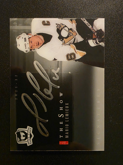 2021-22 Upper Deck The Cup - The Show - Black Autographs - Mario Lemieux #SB-12