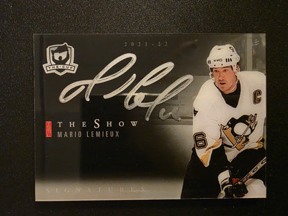 2021-22 Upper Deck The Cup - The Show - Black Autographs - Mario Lemieux #SB-12
