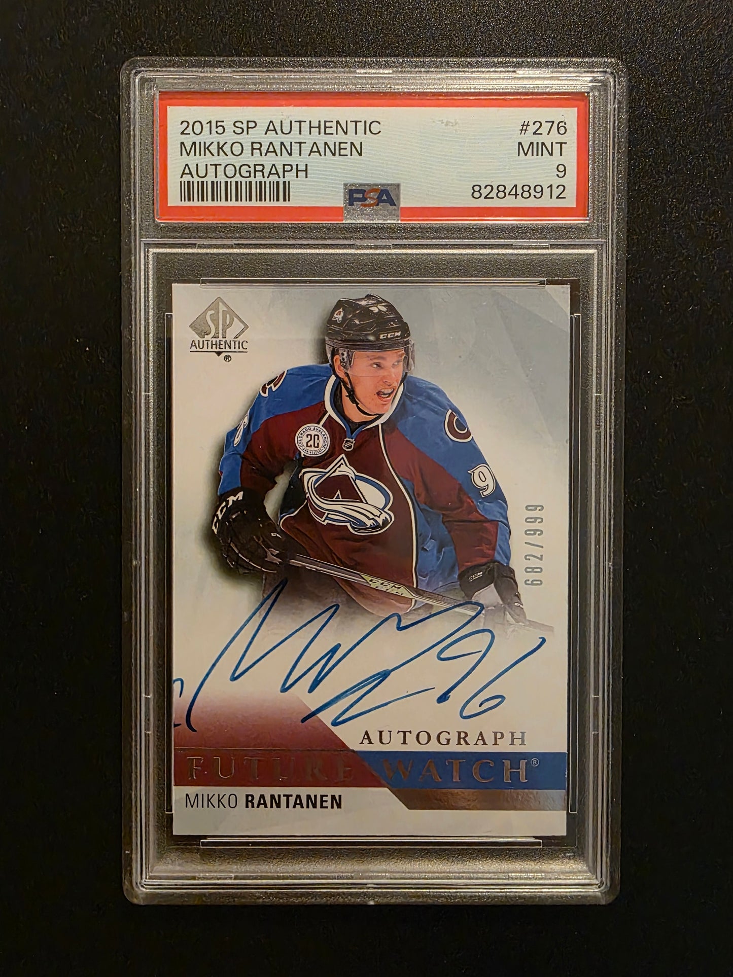 2015-16 Upper Deck SP Authentic - Future Watch Autographs - Mikko Rantanen #276 /999 PSA9 RC