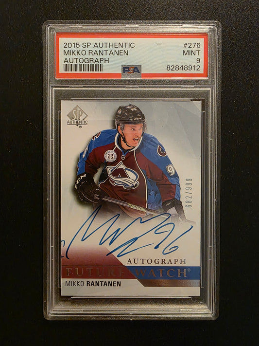 2015-16 Upper Deck SP Authentic - Future Watch Autographs - Mikko Rantanen #276 /999 PSA9 RC