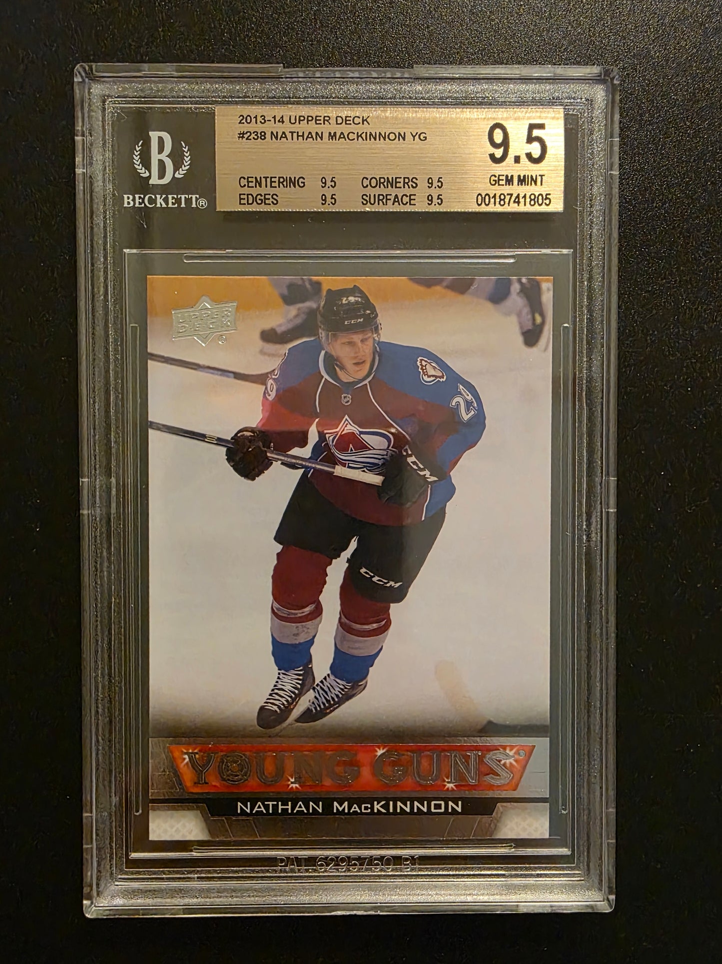 2013-14 Upper Deck - Young Guns - Nathan Mackinnon #238 - BGS 9.5 True Gem - RC