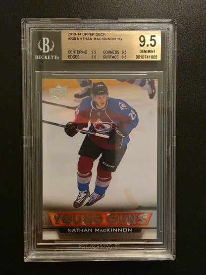 2013-14 Upper Deck - Young Guns - Nathan Mackinnon #238 - BGS 9.5 True Gem - RC