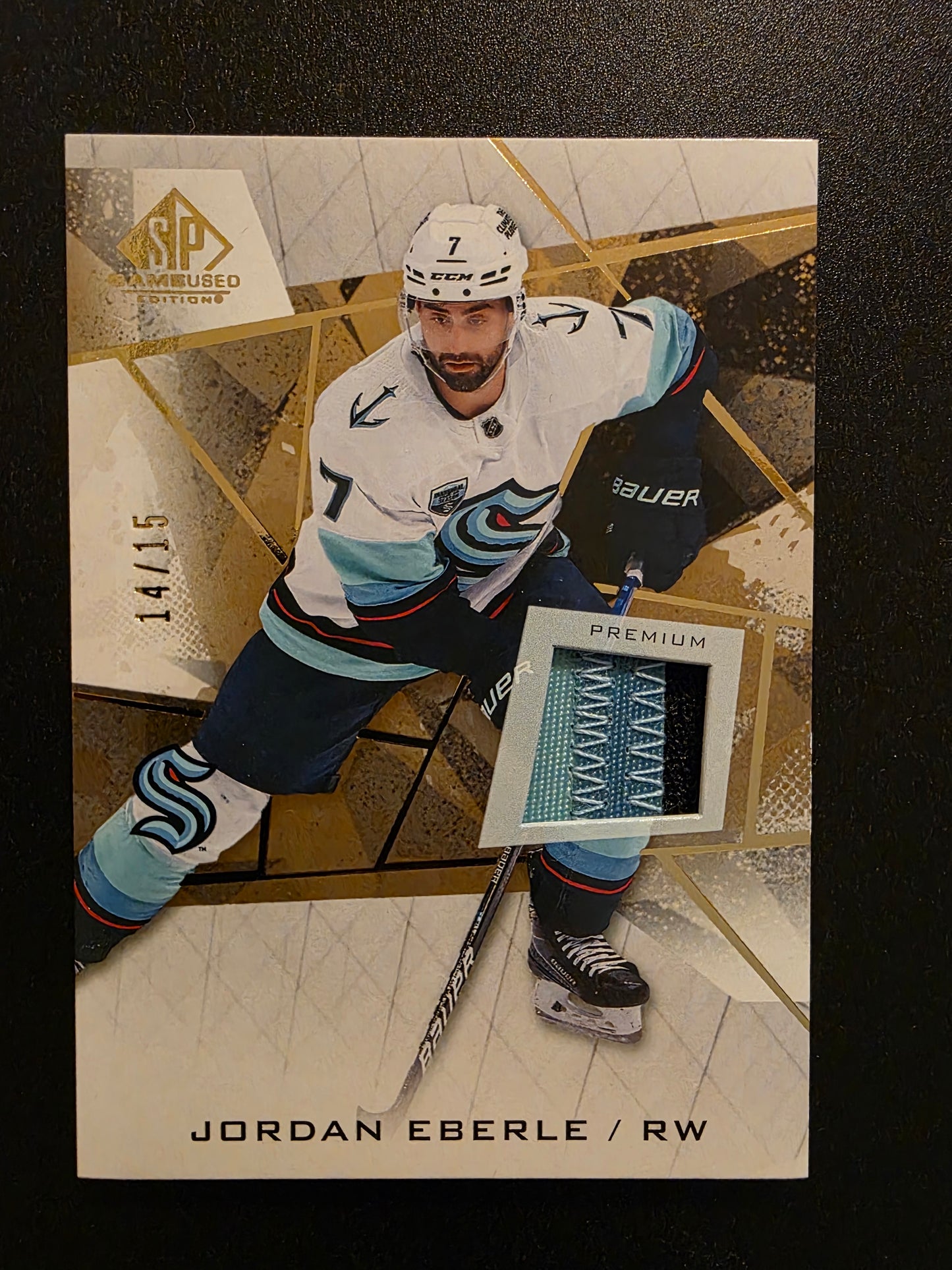 2021-22 Upper Deck SP Game Used - Gold Premium Memorabilia - Jordan Eberle #93 /15