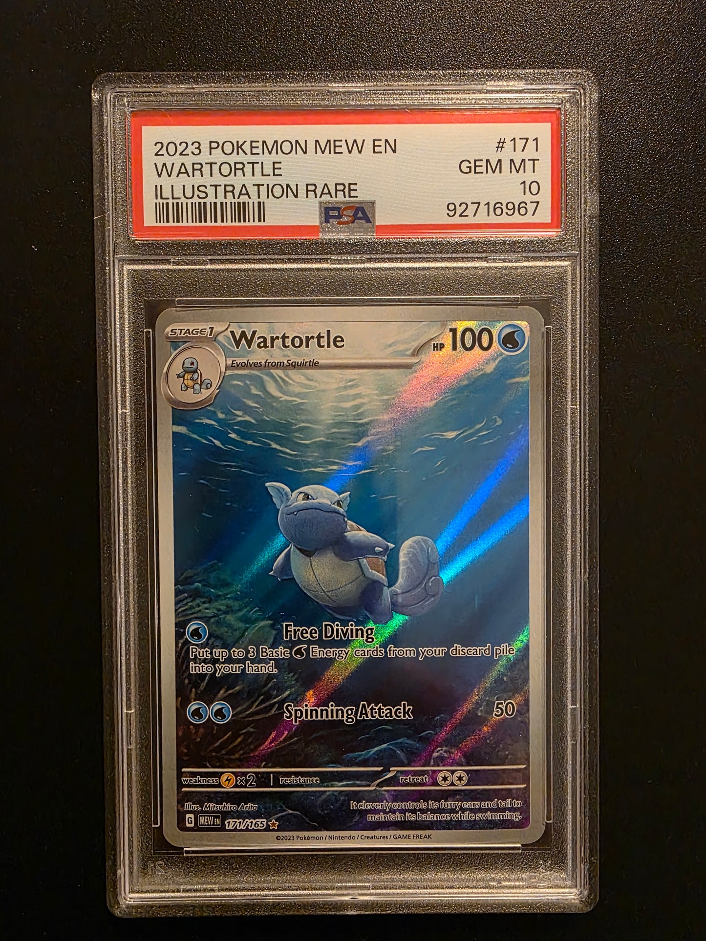 2023 Pokemon - Scarlet & Violet - 151 - Illustration Rare - Wartortle #171 PSA10