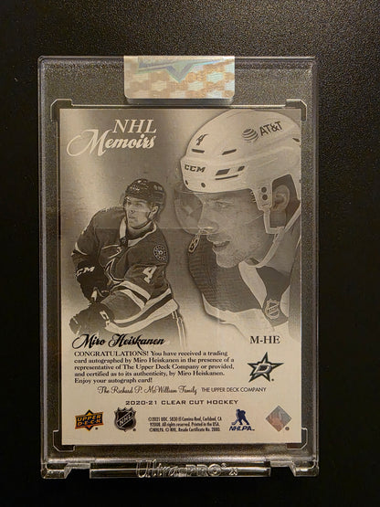 2020-21 Upper Deck Clear Cut - NHL Memoirs Autographs - Miro Heiskanen #M-HE
