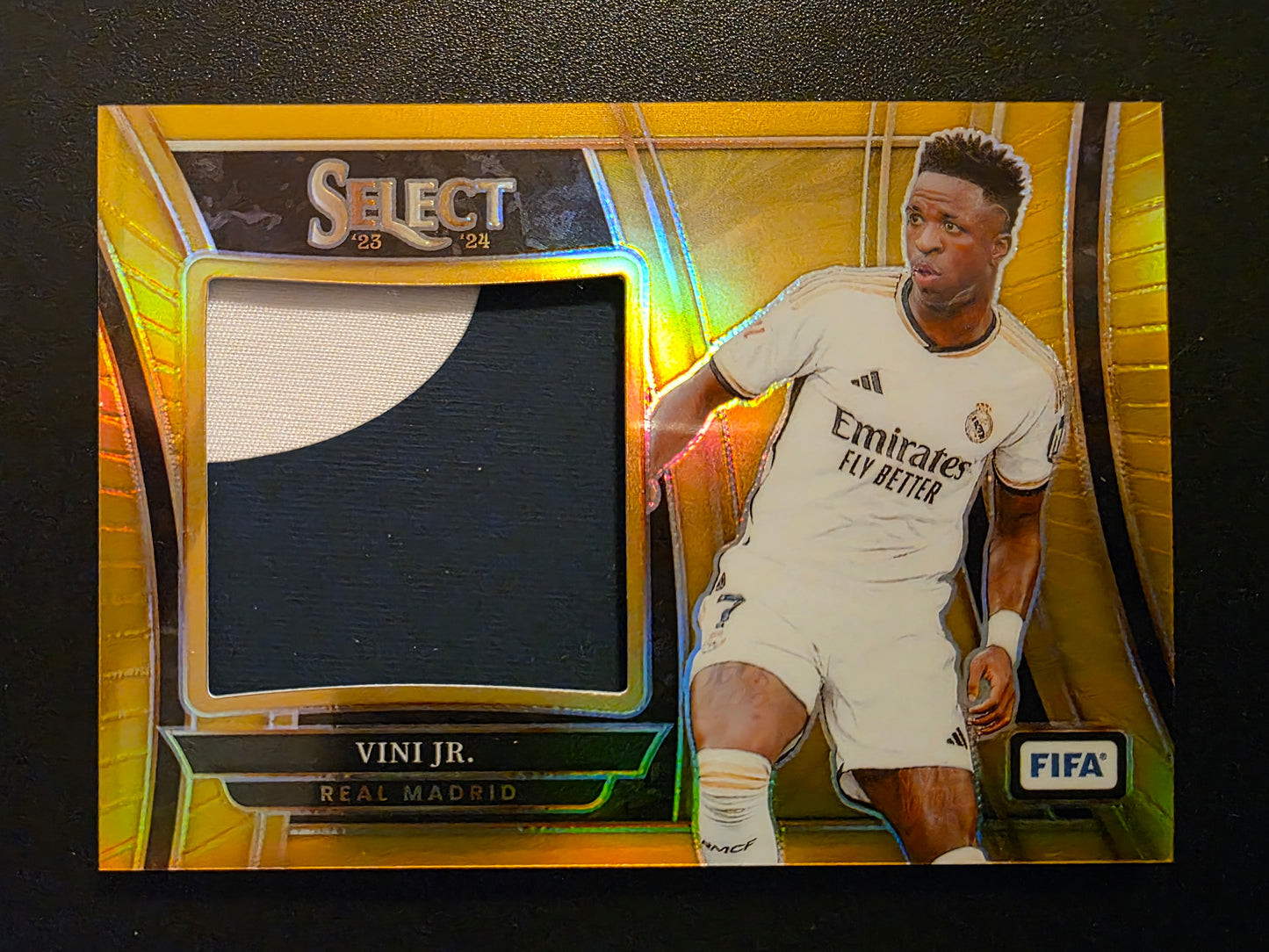 2023-24 Panini Select FIFA - Jumbo Swatches - Gold Prizm - Vini Jr. #JS-VJ /10