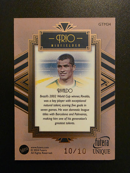 2024 Futera Unique Trio Gold Frame - Rivaldo - GTM34 /10
