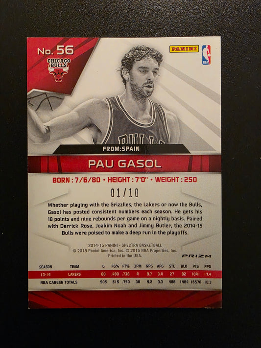 2014-15 Panini Spectra - Gold Prizm - Pau Gasol #56 /10
