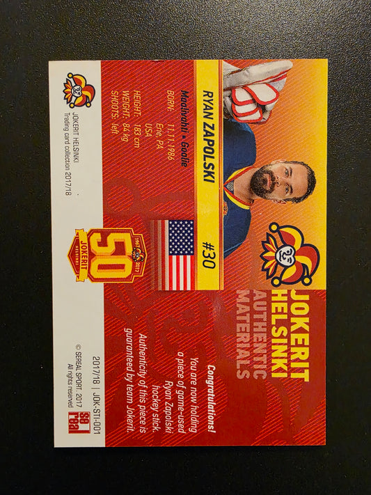 2017-18 Sereal Jokerit Stick - Ryan Zapolski #JOK-STI-001 /50