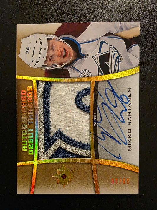2015-16 Upper Deck Ultimate Collection - Autographed Debut Threads - Patches - Mikko Rantanen ##ADT-MR /10 RY