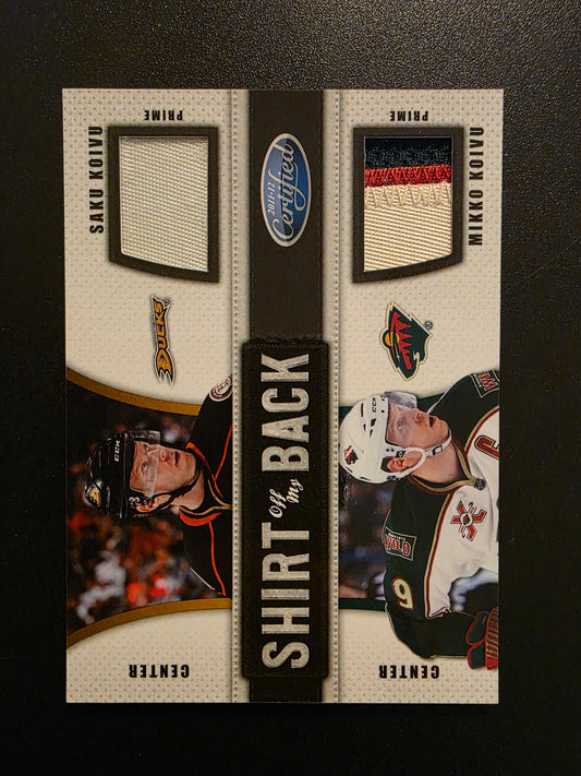 2011-12 Panini Certified - Shirt Off My Back Combos - Prime - Saku Koivu / Mikko Koivu #12 /25
