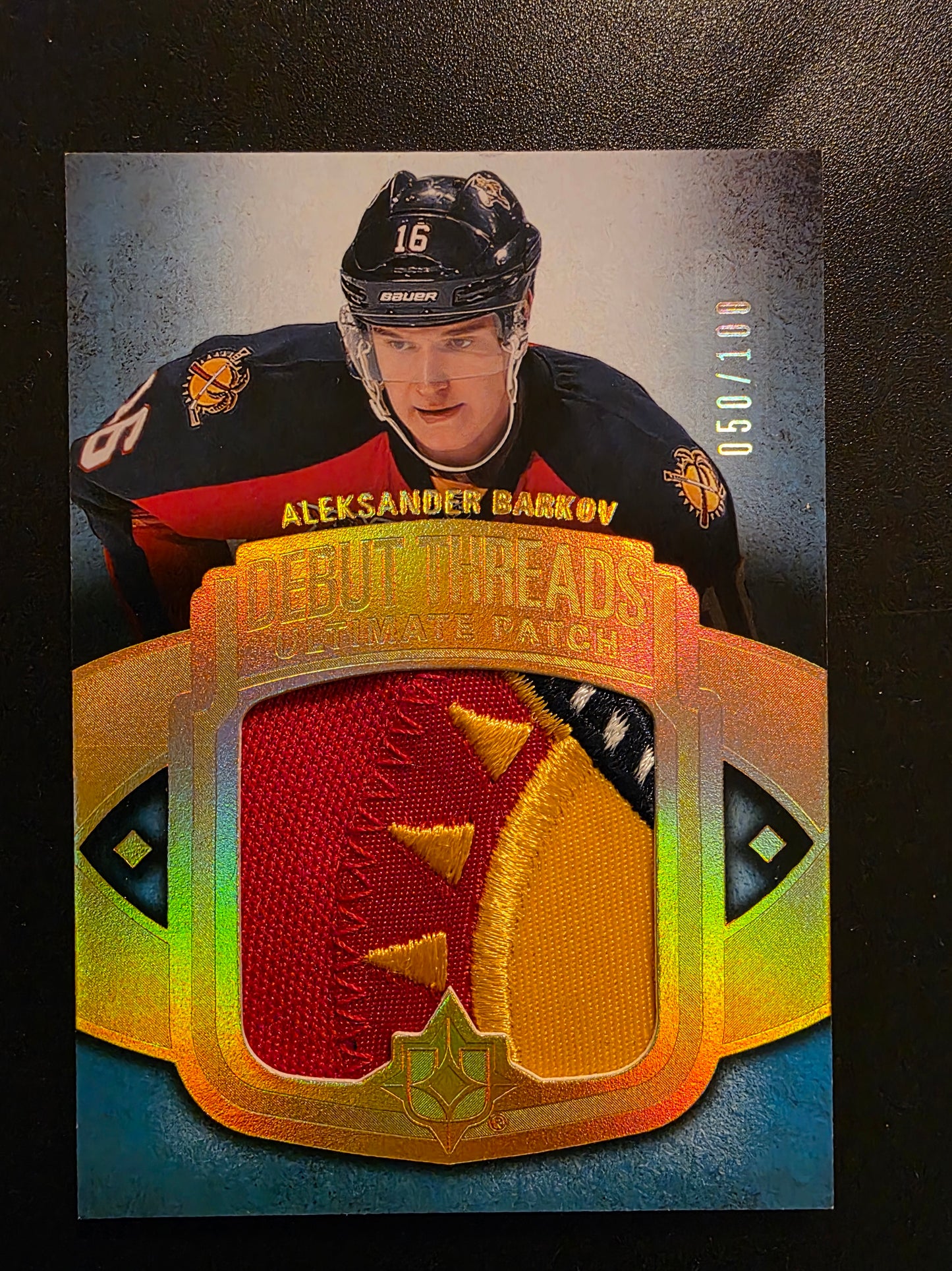 2013-14 Upper Deck Ultimate Collection - Debut Threads - Aleksander Barkov #UDT-AB /100 RY