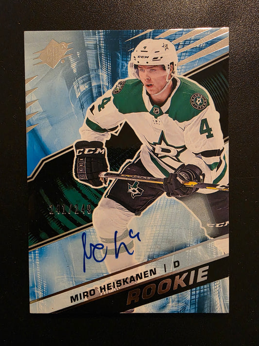 2018-19 Upper Deck SPx - Rookies - Autographs - Tier 1 - Miro Heiskanen #R-MH /249