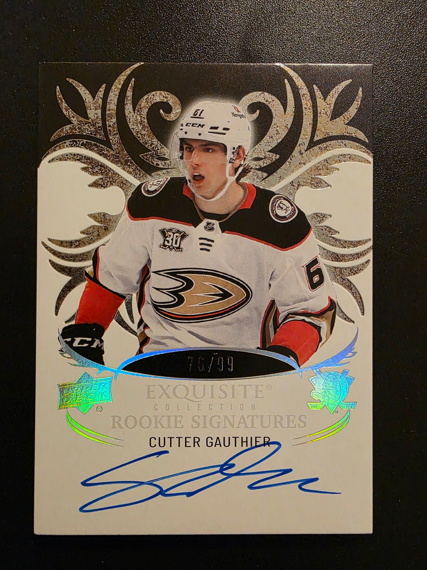2024-25 Upper Deck Ice - Exquisite Collection Rookie Signatures - Cutter Gauthier #ERS-CG /99 RY