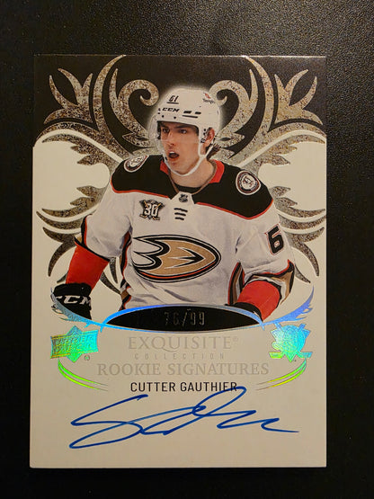 2024-25 Upper Deck Ice - Exquisite Collection Rookie Signatures - Cutter Gauthier #ERS-CG /99 RY