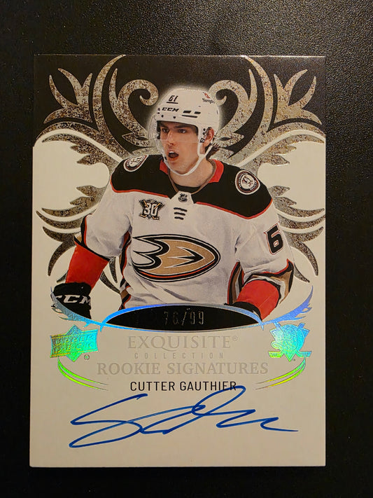 2024-25 Upper Deck Ice - Exquisite Collection Rookie Signatures - Cutter Gauthier #ERS-CG /99 RY