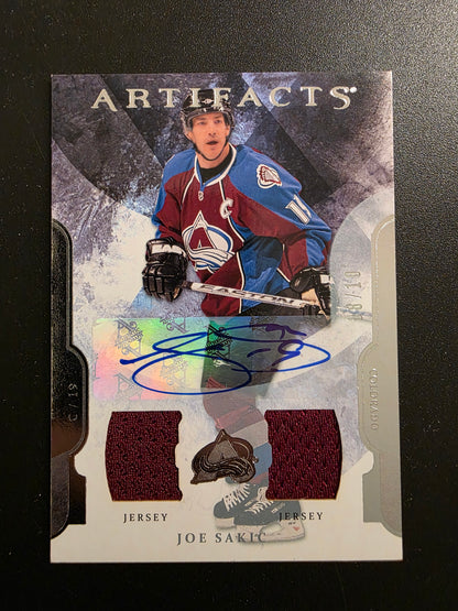 2011-12 Upper Deck Artifacts - Jersey/Jersey Autographs - Joe Sakic #110 /10