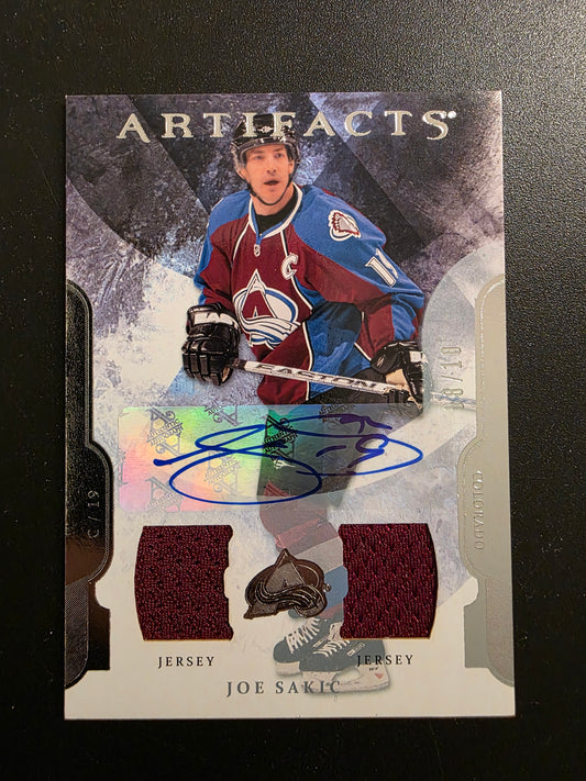2011-12 Upper Deck Artifacts - Jersey/Jersey Autographs - Joe Sakic #110 /10