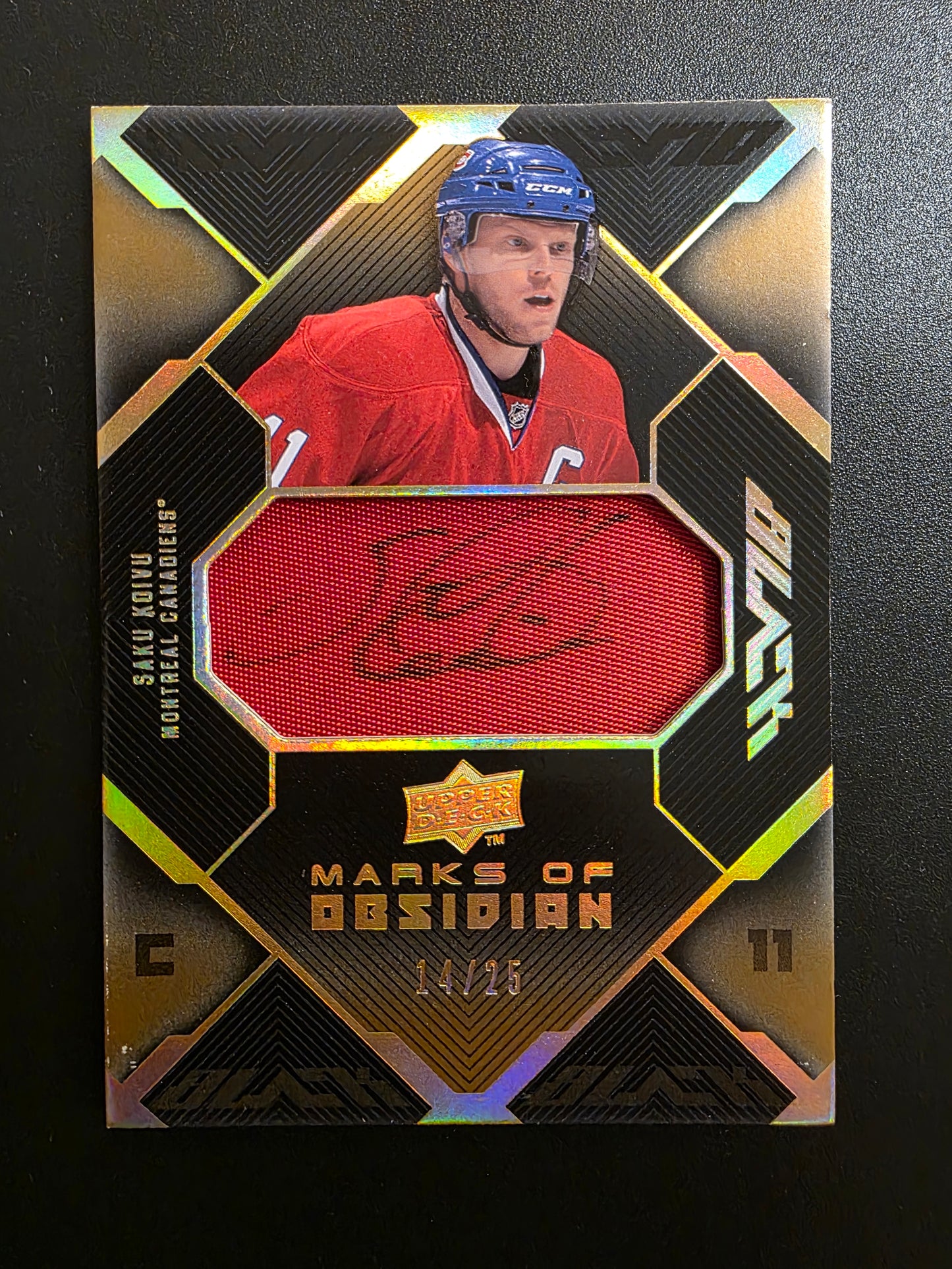 2008-09 Upper Deck UD Black - Marks of Obsidian Gold - Saku Koivu #MO-SK /25