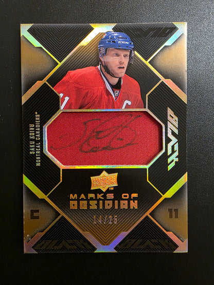 2008-09 Upper Deck UD Black - Marks of Obsidian Gold - Saku Koivu #MO-SK /25