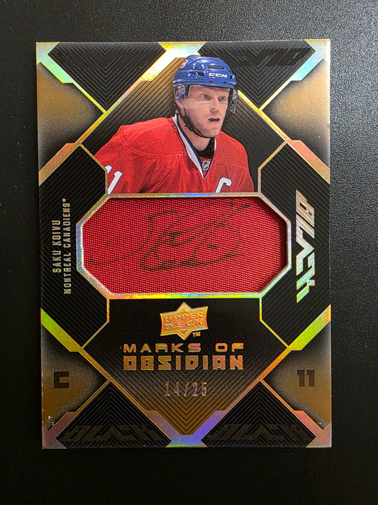 2008-09 Upper Deck UD Black - Marks of Obsidian Gold - Saku Koivu #MO-SK /25