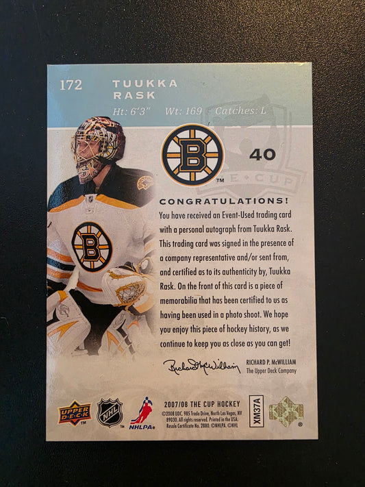 2007-08 Upper Deck The Cup RPA - Tuukka Rask #172 /249 RC