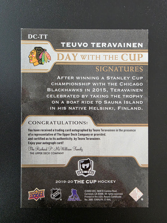 2019-20 Upper Deck The Cup - Day With the Cup Signatures - Teuvo Teravainen #DC-TT